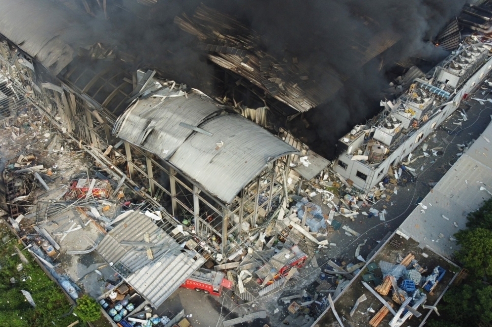屏東明揚國際廠房公司廠房在9月22日發生爆炸。（民眾提供）