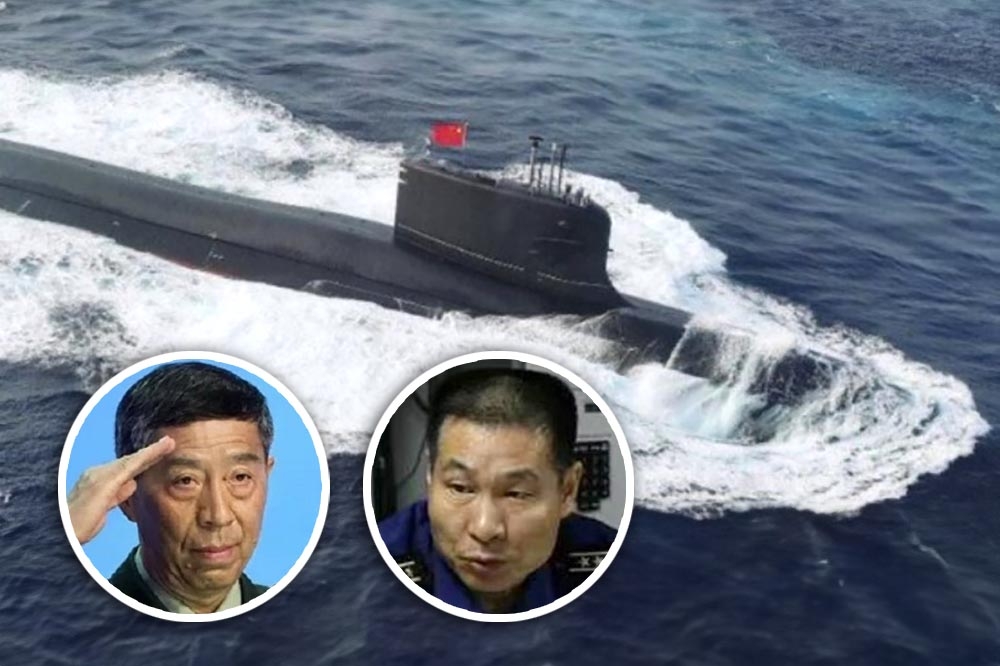 中国潜艇失事后，北部战区海军司令员王大忠、国防部长李尚福都将被撤除职务。（合成画面／取自美联社、微博）(photo:UpMedia)