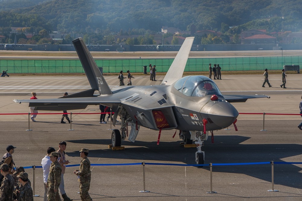 南韓國防自主重大成果KF-21戰機，首度公開亮相。（讀者Tsungfang Tsai提供）