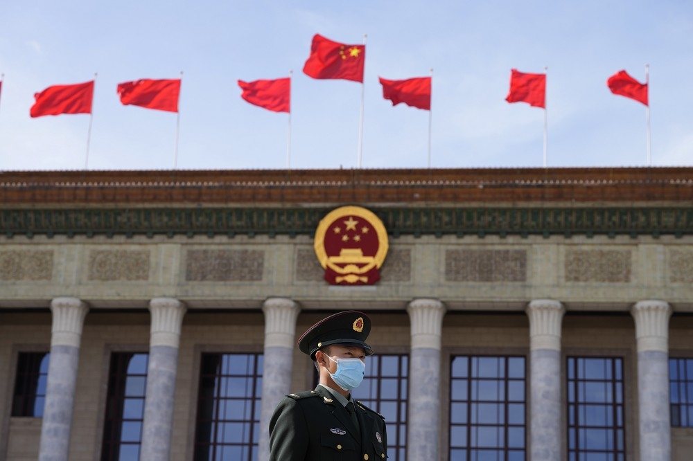 中國人大常委會，24日通過愛國主義教育法。圖為北京人民大會堂。（資料照片／美聯社）