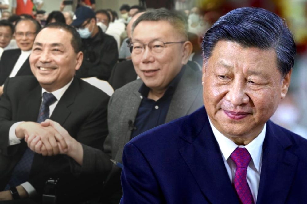 中國對台工作領導小組10月前，曾就台灣大選戰情向領導人習近平回報藍白合狀況。（合成畫面／楊約翰攝、美聯社） 