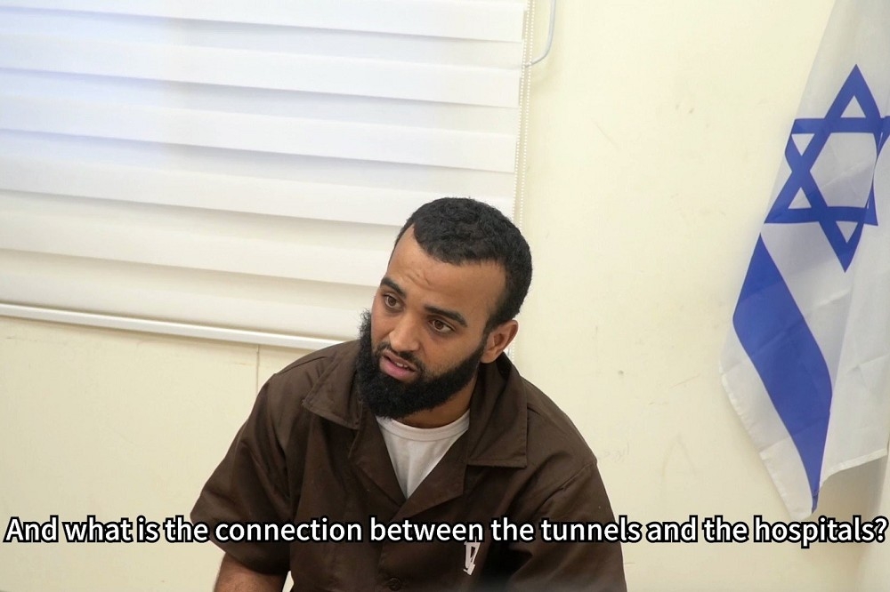 哈瑪斯成員坦承利用醫院作為藏身基地。（截自IDF影片）