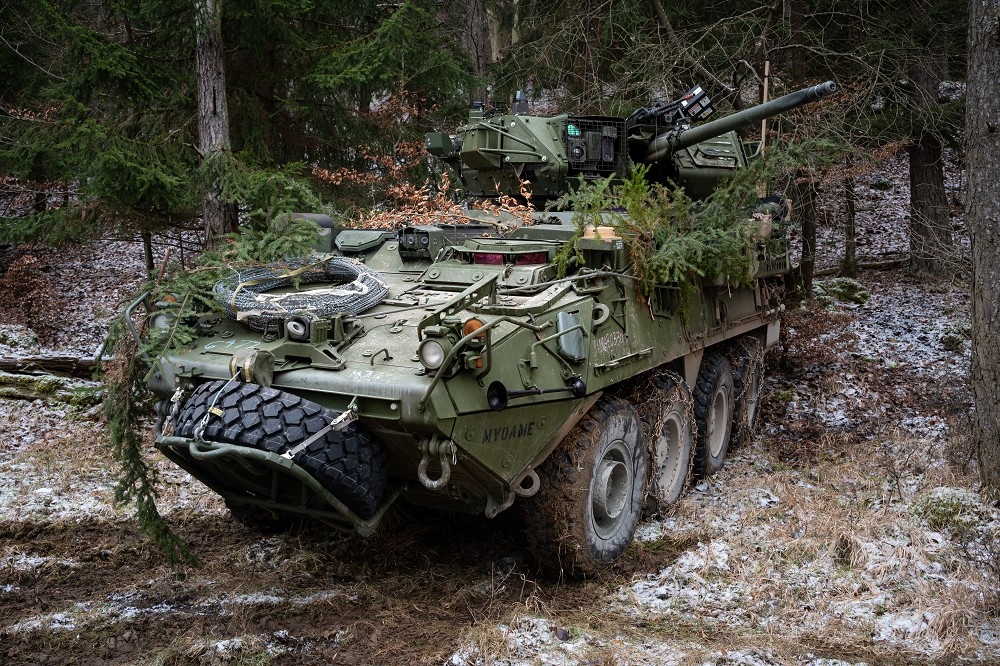 保加利亞將向美國採購183輛史崔克甲車，汰換舊式俄製BMP-1運兵車，圖為M1296「龍騎兵」史崔克。（取自DVIDS網站）