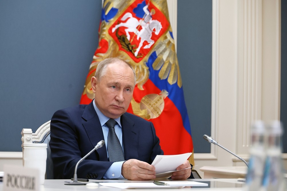 俄羅斯總統普丁在22日的G20會議上發表懷柔言論。（美聯社）