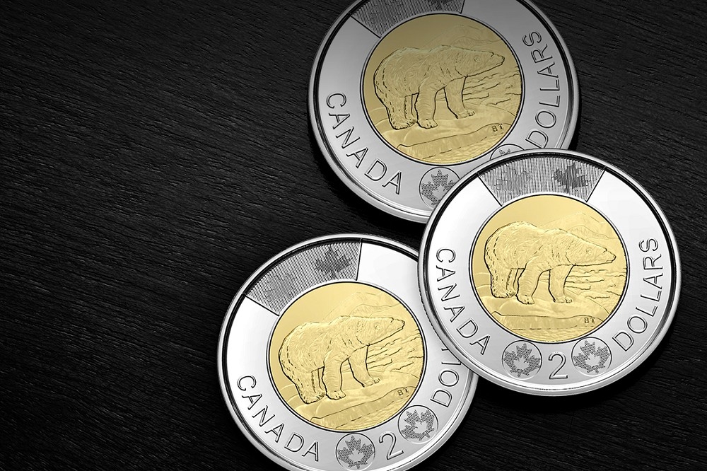 加拿大執法單位，今年在該國境內查獲大量2元偽幣，來源疑是中國鑄幣公司，圖為2加元硬幣。（取自加拿大黃家鑄幣廠網站）
