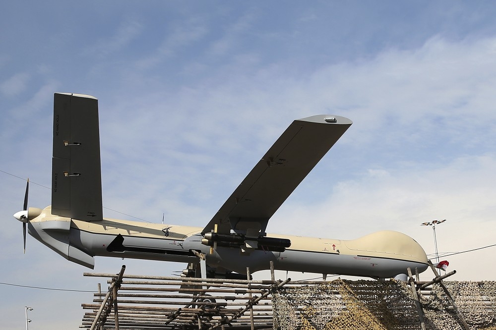 伊朗研發的低成本「見證者」無人機，被俄軍大量使用。（美聯社）