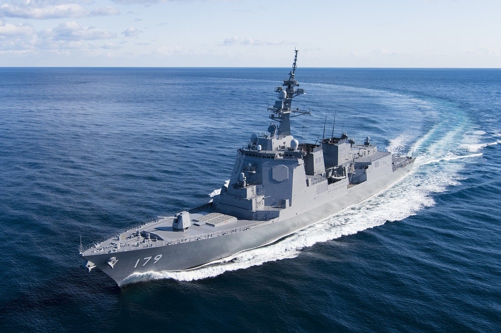 因應周邊威脅，日本新年度防衛預算再創新高，圖為日本最新型「摩耶號」（DDG-179）神盾護衛艦。（取自日本海上自衛隊網站）