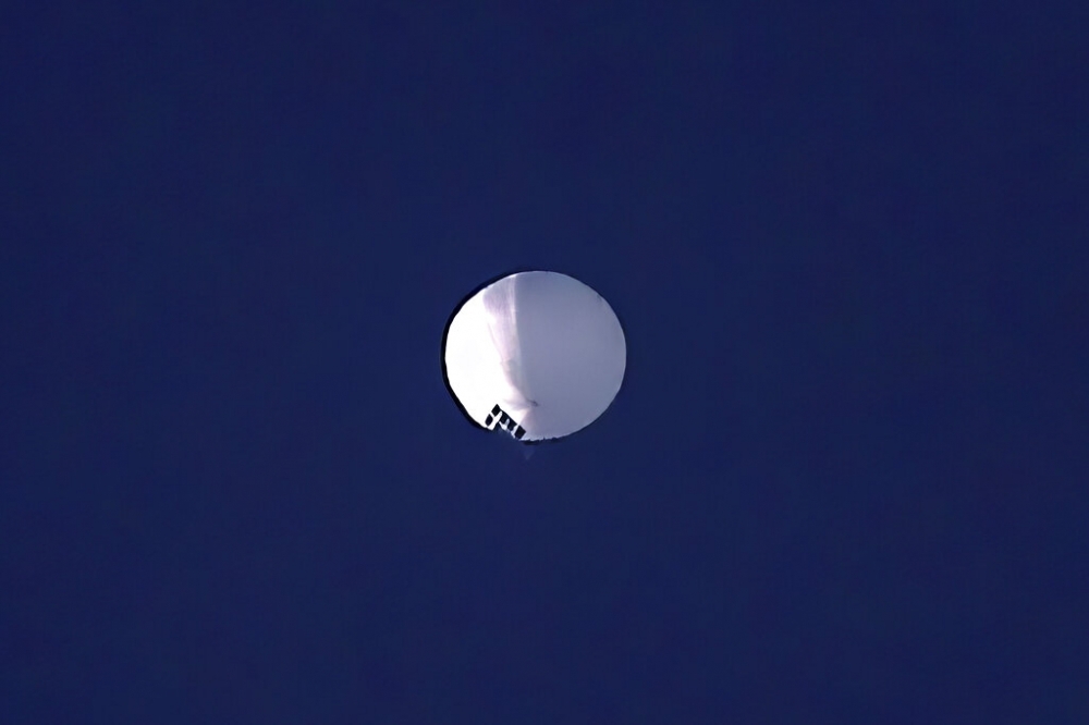國防部昨天偵獲1枚空飄氣球，飛過台灣海峽。示意圖。（美聯社）