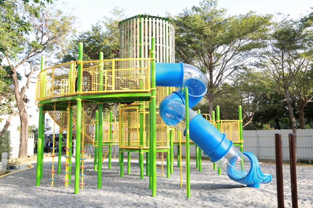 麻豆公園增設「倒風內海」特色遊戲場。（取自台南市政府官網）