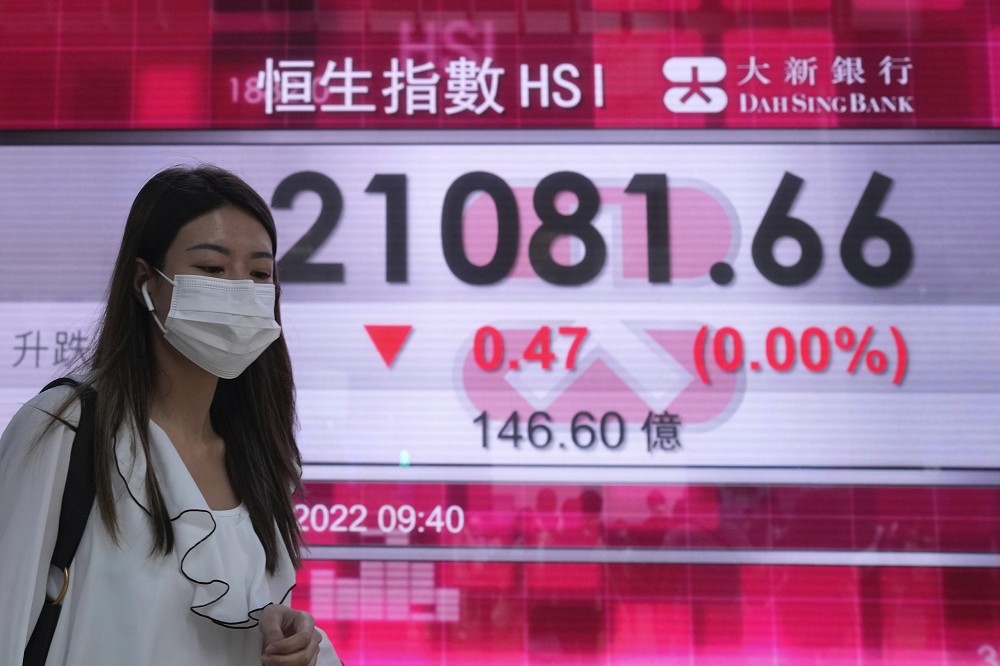 包括香港、上海、深圳在內的中國股市，在過去3年之間市值蒸發近200兆元新台幣。（美聯社）