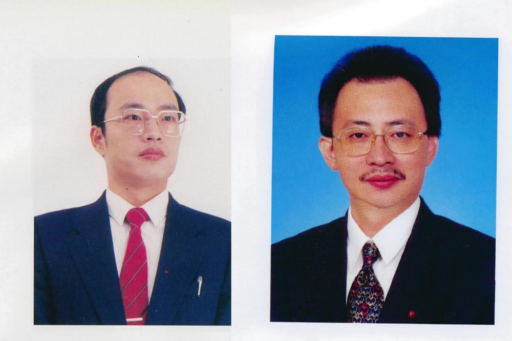 新任立法院長韓國瑜（左）與民進黨立法院黨團總召柯建銘（右）兩人在30年前為同事，皆擔任第二屆立法委員。（合成照片／取自洪孟楷臉書）