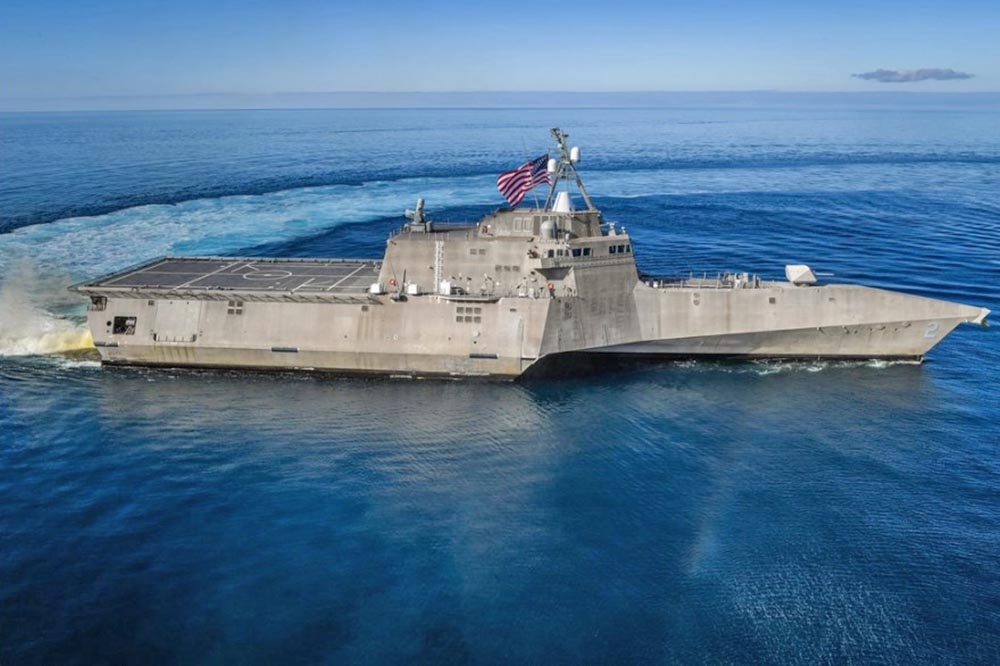 海軍傳出奉命爭取採購美海軍除役的「濱海作戰艦」，據了解，最後美國防部提出評估報告，認為並不適合台海高強度作戰需求。圖為獨立級濱海戰鬥艦獨立號。（取自DVIDS）