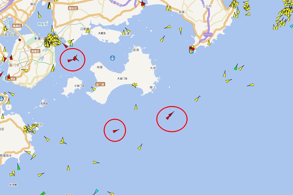 中國海警下午出動6艘船在我金廈海域出沒出沒、繞行。僅為示意圖。（擷取自港口網）