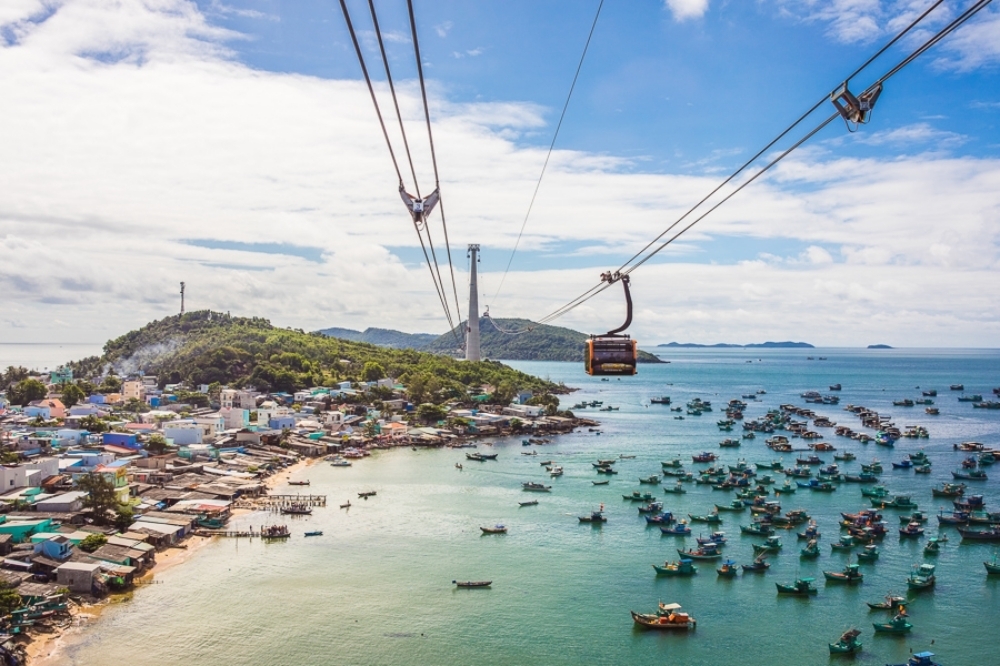 富國島擁有世界最長跨海纜車「太陽世界自然公園纜車」。（取自越南國家旅遊局官網）