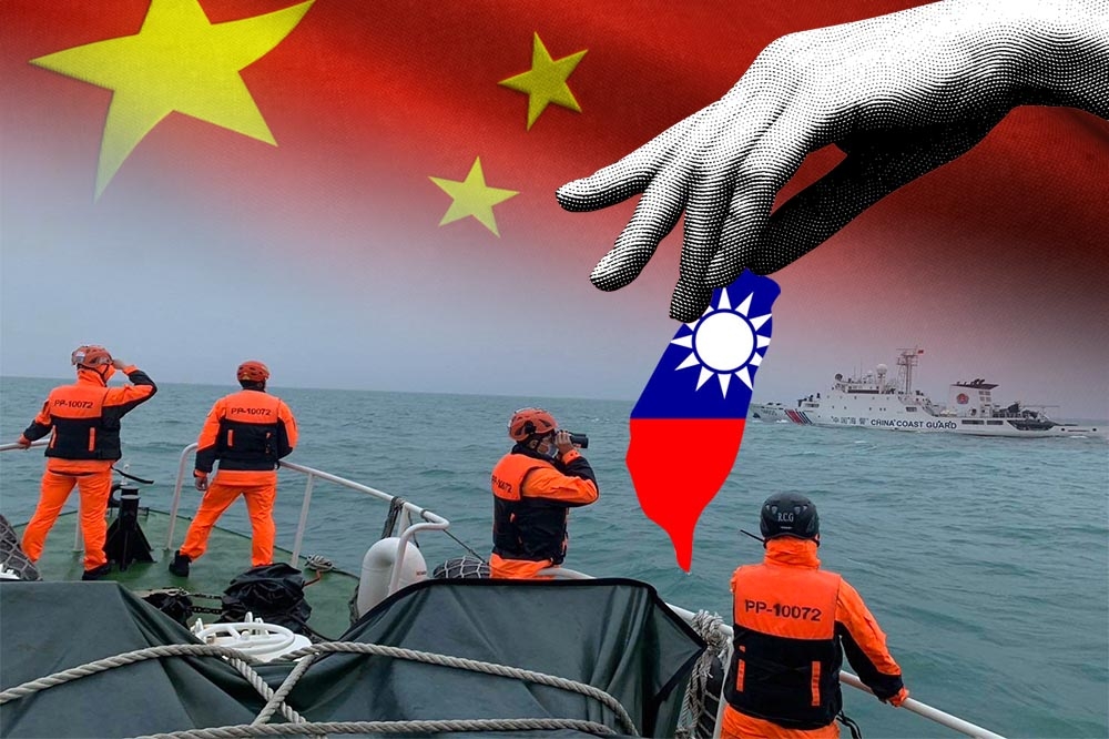 中国无故扣留金门钓客，与近年操作「人质外交」极相似，意图向台湾政府施压。（合成画面／海巡署提供、翻摄网路）(photo:UpMedia)