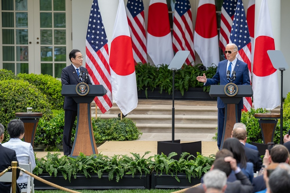 美日領袖在華府舉行峰會，宣布雙方進入戰略合作「新時代」。（取自拜登社群平台X帳號）