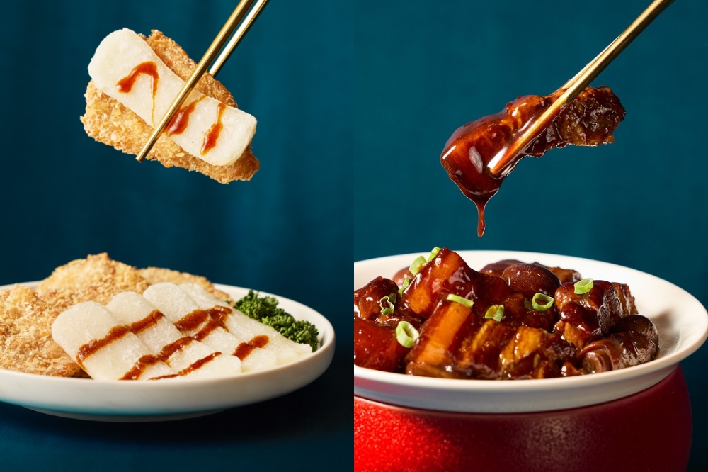 左：『繁花排骨年糕』、右：『姥姥紅燒肉』（台灣樂天餐飲集團提供）