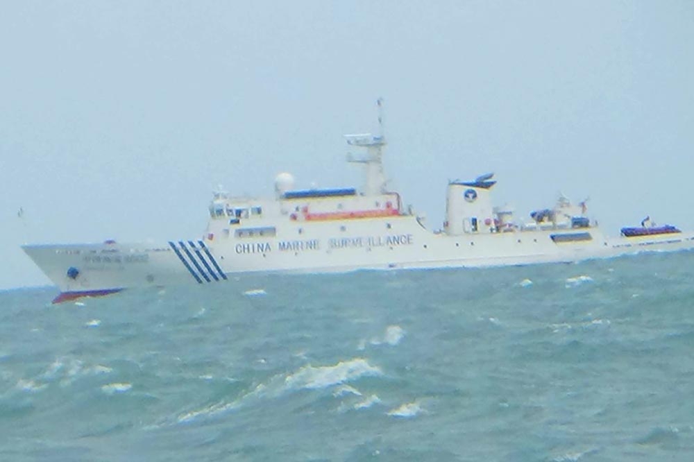 海巡署金馬澎分署偵監金門南面海域陸續有中國海警船（5艘）及中國公務船（7艘）聚集。（海巡署金馬澎分署提供）