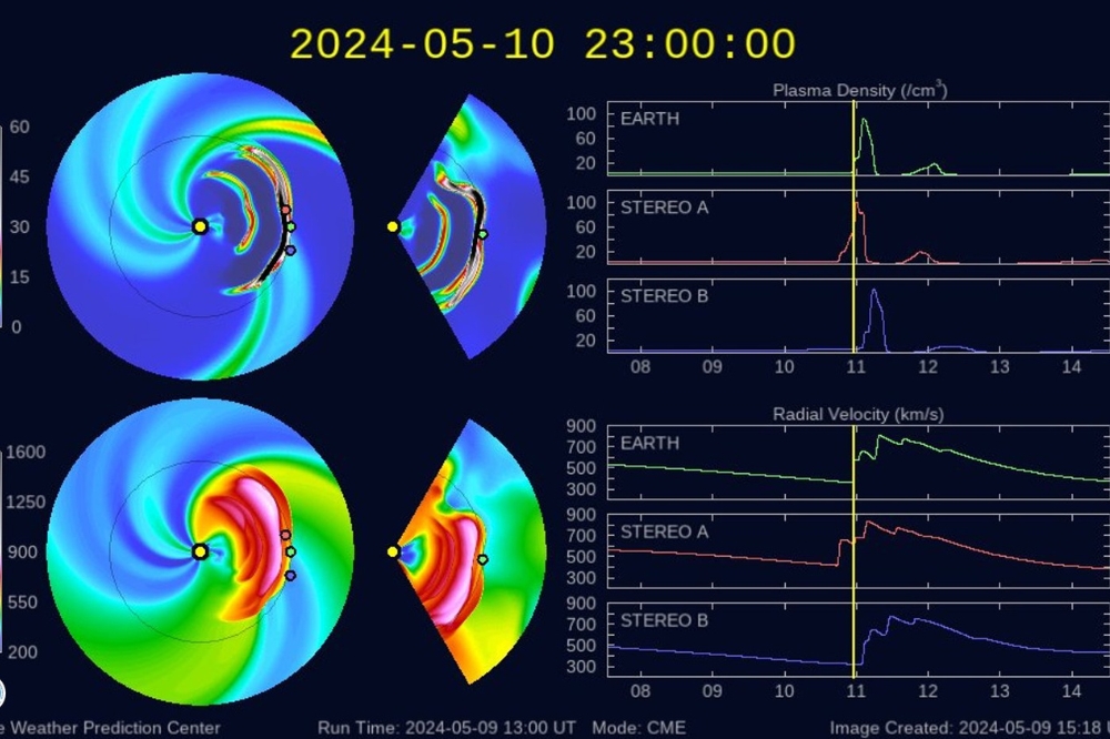 根據氣象署發布「地球磁暴」預警，因太陽表面活耀區於5月8日發生X1.0級太陽閃焰，並伴隨產生顯著的日冕拋射物質事件。（取自「報天文-中央氣象署」）