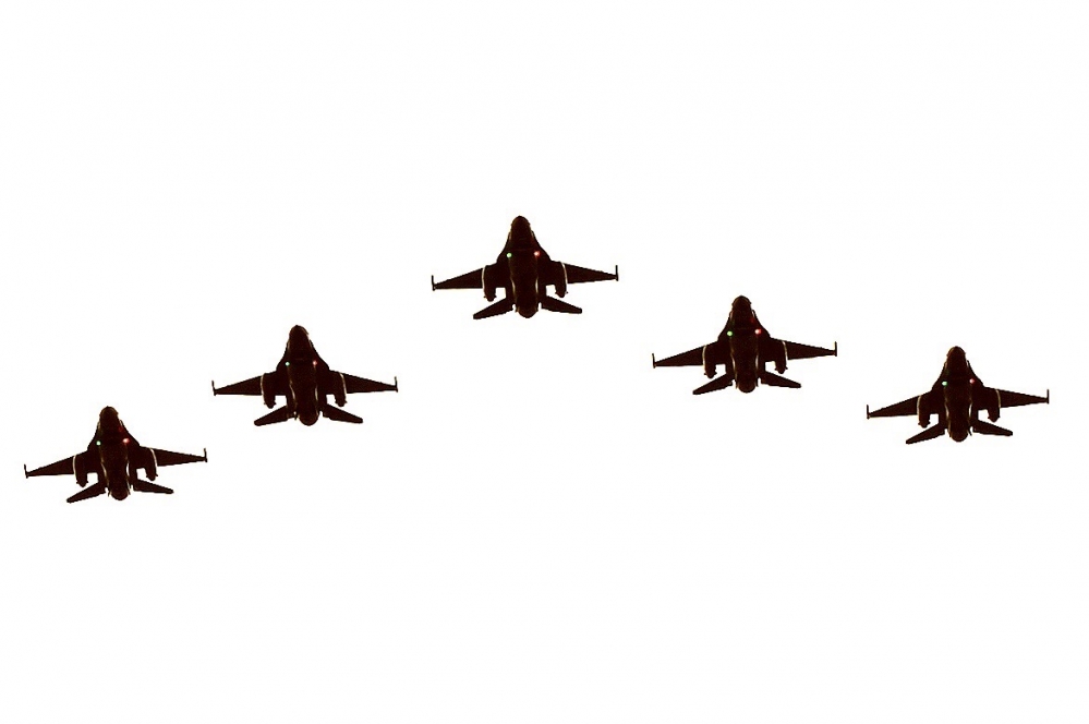 媒體報導「總統就職日空軍召回所有飛官」、「國軍提升戰備」，國防部表示，維持常態運作。（王侑聖攝） 