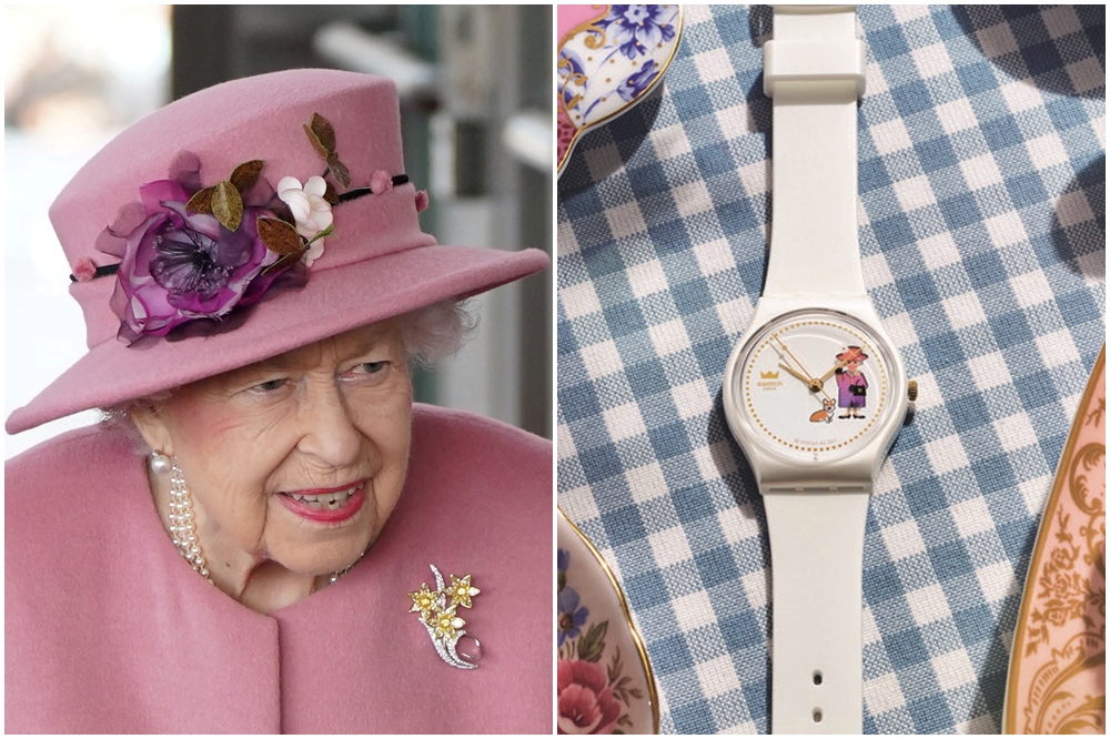 今年正逢英國女王登基70年，Swatch推出的紀念錶款超萌
