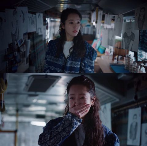 《我們的藍調時光》韓志旼看到唐氏症姊姊的畫作，忍不住哭了出來。