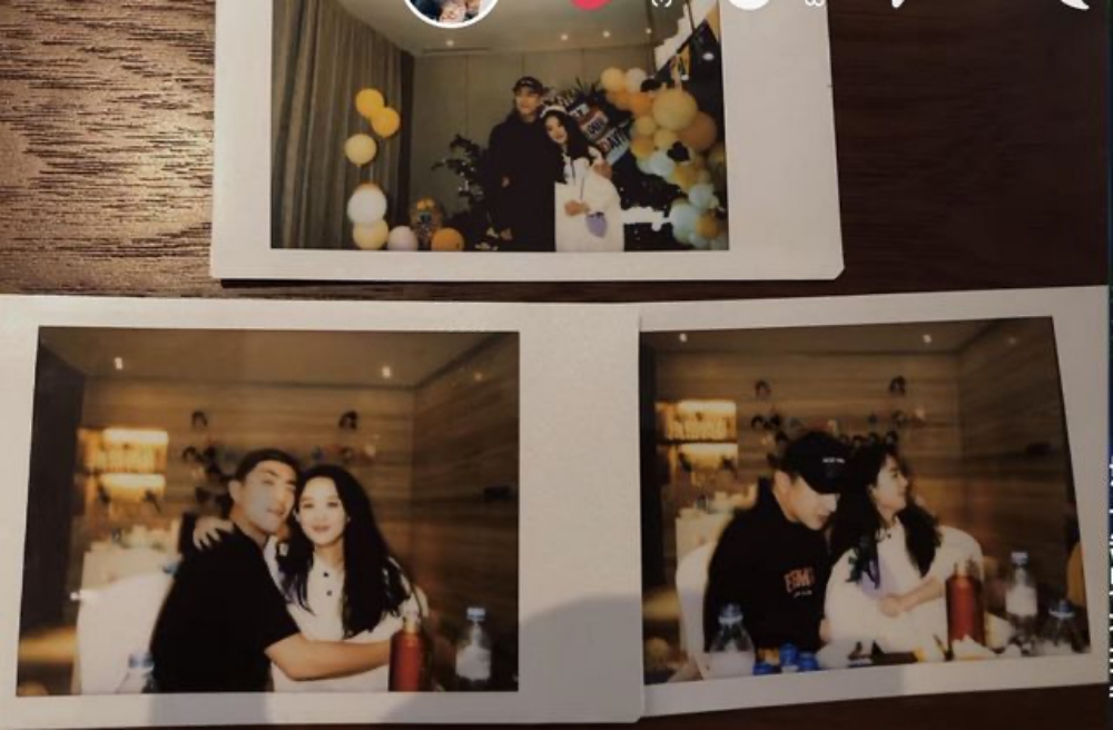 趙麗穎在短視頻中分享自己生日趴上與林更新的多張親密合照。（取自微博）