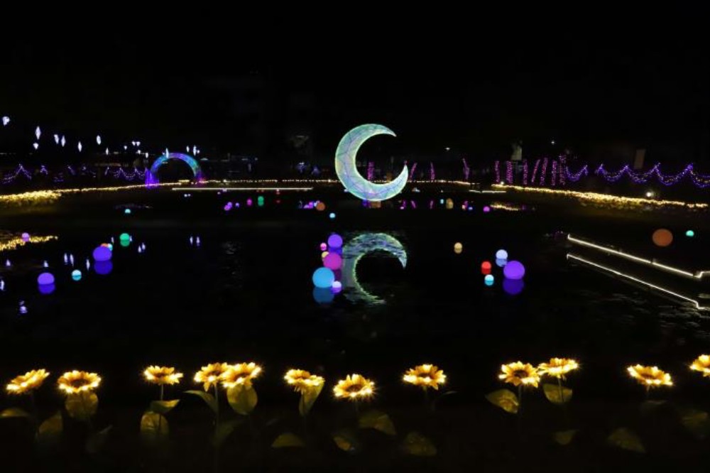 2023北港燈會，北港燈會主燈區燈飾〈珠光月下〉唯美又浪漫