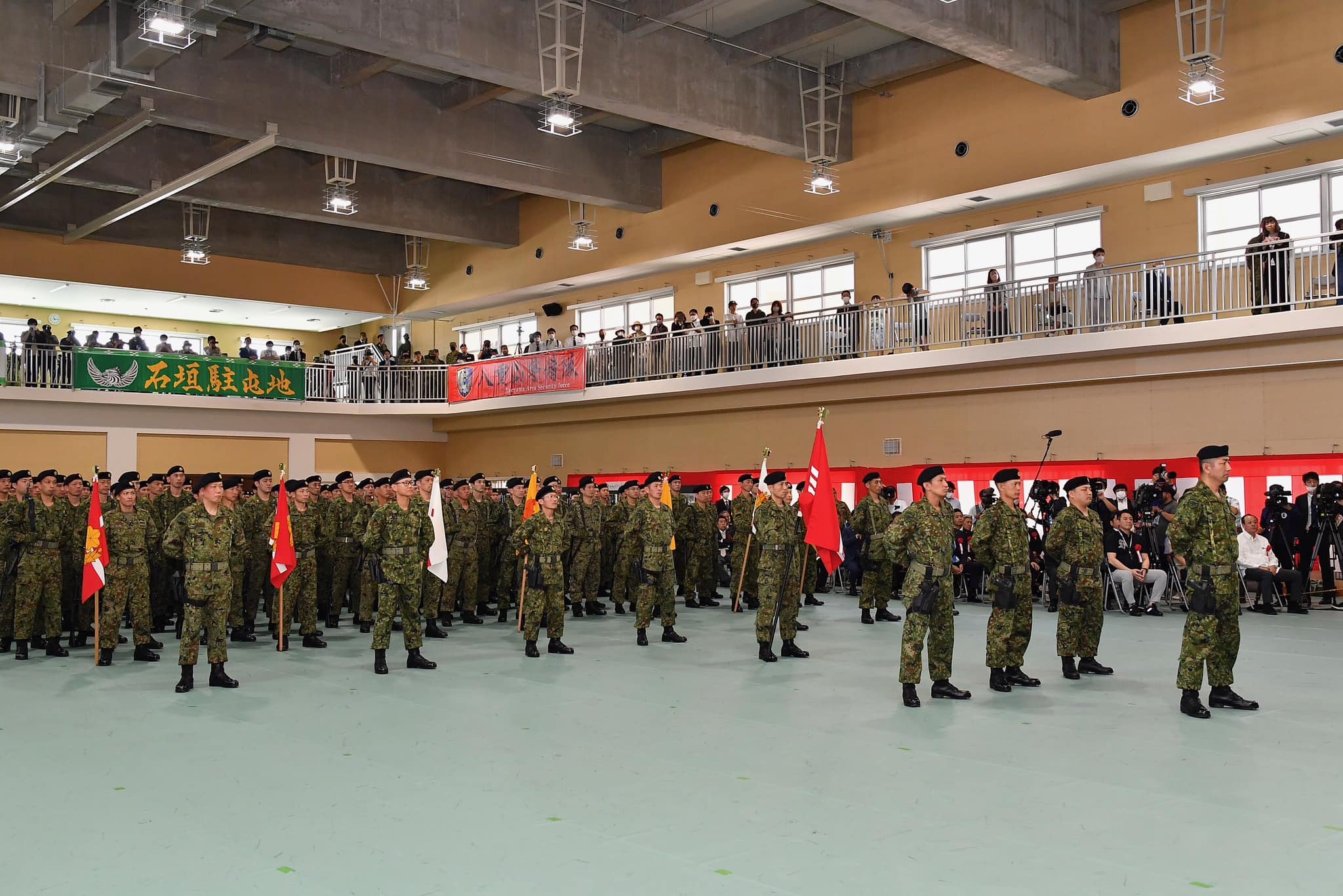 日本陸上自衛隊舉行石垣駐屯地的開設紀念儀式
