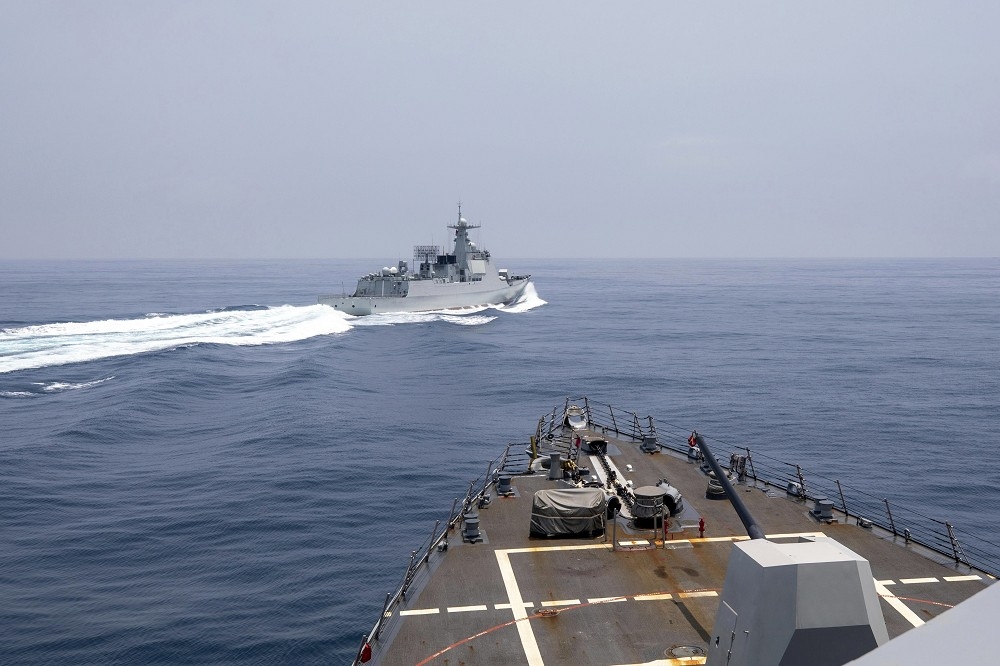 美加兩國軍艦3日航經台海，遭解放軍蘇州號穿越挑釁。