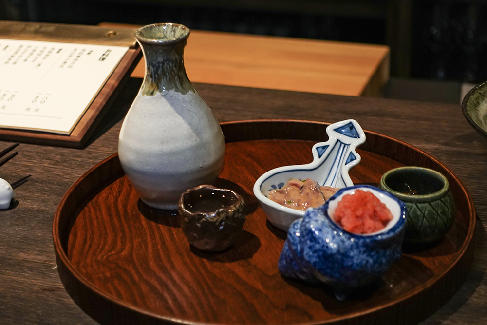 台中日本料理「爛漫小料理」推薦菜單：酒盜（烏賊鹽辛、紅鮭生筋子、辛味明太子）／售價 520 元