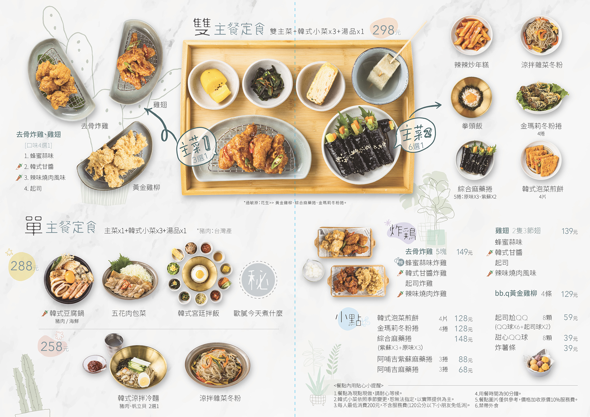 天母美食「bb.q CHICKEN 韓式料理店」完整菜單一覽表