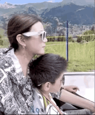 陳妍希帶兒子到瑞士玩滑車