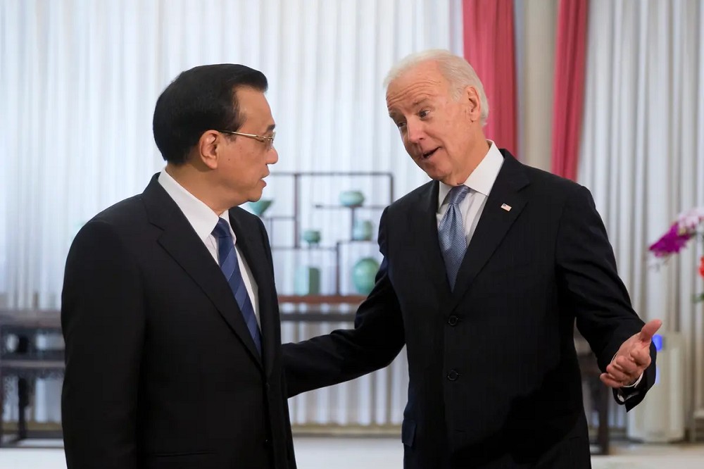 2013年時任美國副總統的拜登會見中國總理李克強 
